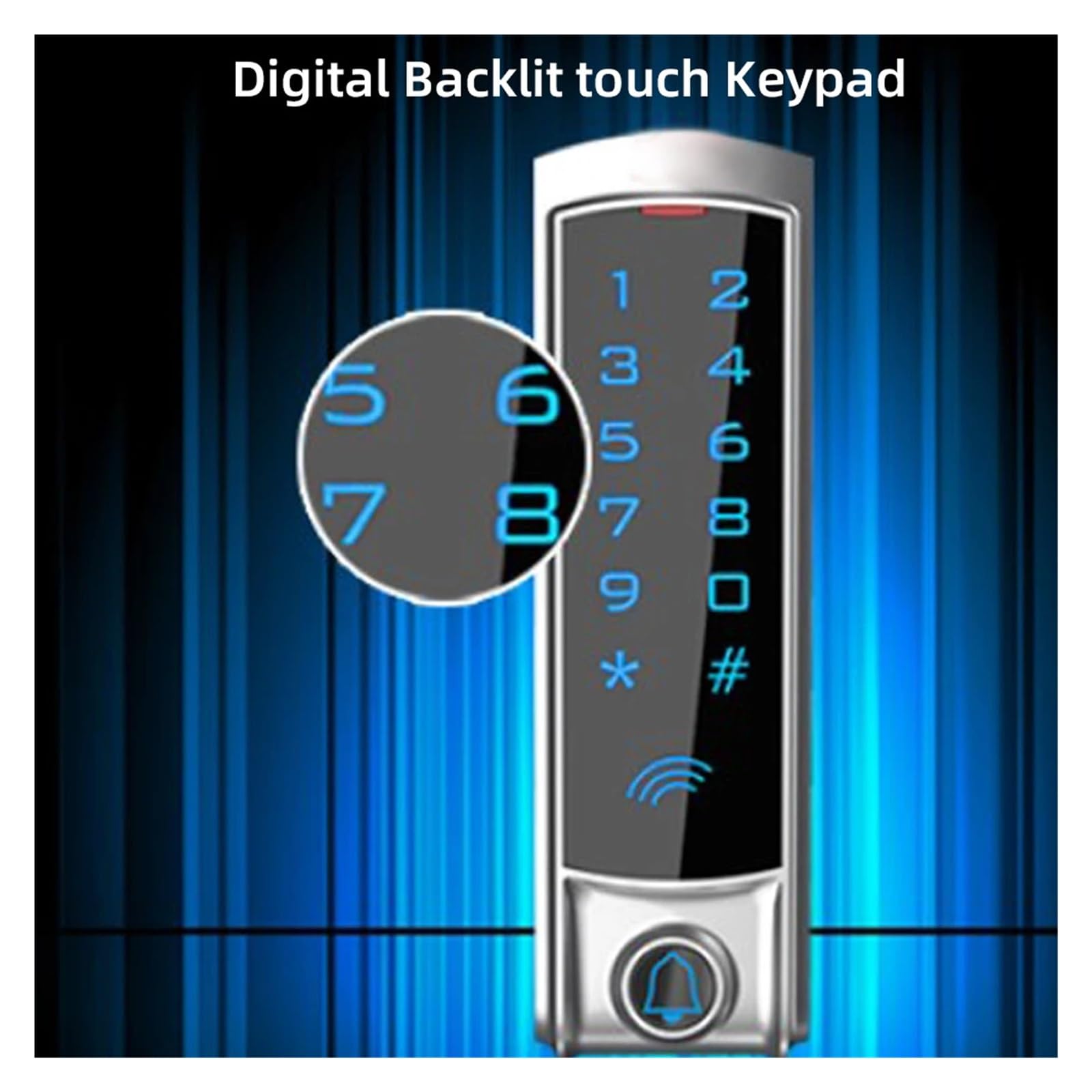 Système de contrôle d'accès par Clavier Tactile RFID LCD, Serrure Porte étanche en métal, accès extérieur, Sécurité améliorée(ID)
