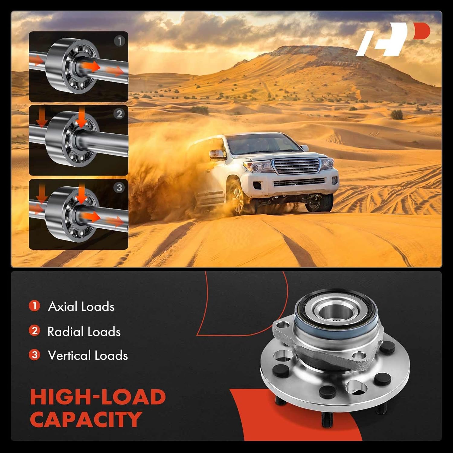 A-Premium 2 x Front Wheel Bearing and Hub Assembly with 6-Lug Compatible with GMC & Chevrolet - 1988-1994 - Yukon Blazer K1500 K1500 Suburban K2500 K2500 Suburban