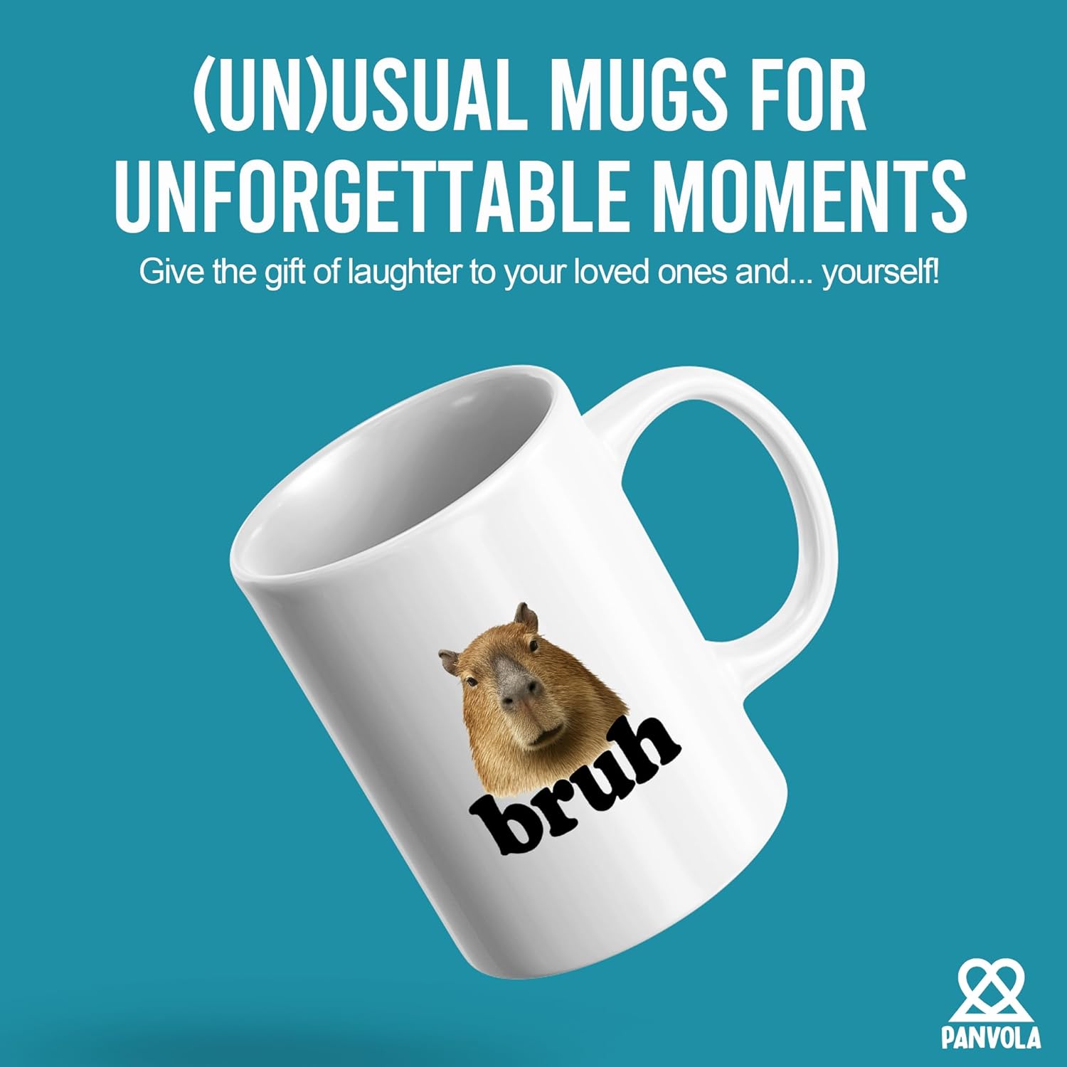 Panvola Capybara Bruh Capybara Animal Lover Gifts Pet Owner For Dad Mom Brother Sister Funny Novelty Drinkware Ceramic Mug 11 oz White - Image 2