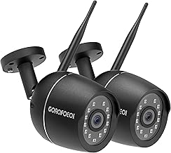 GOAOFOEOI 2 Pack Outdoor Security Cameras, 1080P Wired WiFi Home Security Cameras with 2-Way Audio, Motion Detection Alert, IP65, Night Vision, Works with Alexa - Black