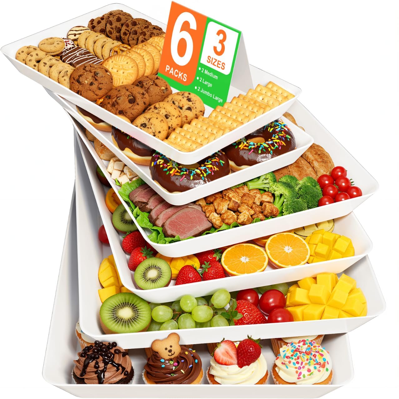 SmartTrends 6-Pack Serving Tray in 3 Sizes