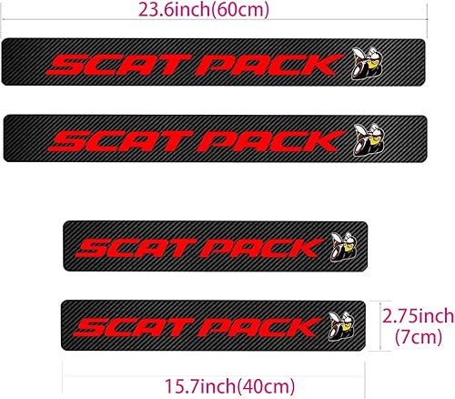 Miniatura 2 de BAGDOG Cubierta de placa para umbral de puerta de automóvil para Dodge Challenger Charger Scat protección de pedal de bienvenida calcomanía