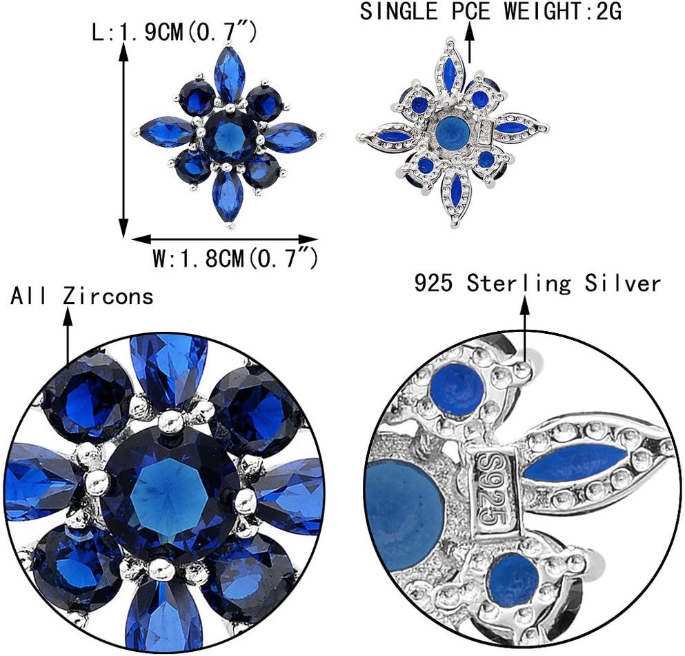 EVER FAITH 925 Sterling Silver Cubic Zirconia Gorgeous Marquise Shape Flower Stud Earrings