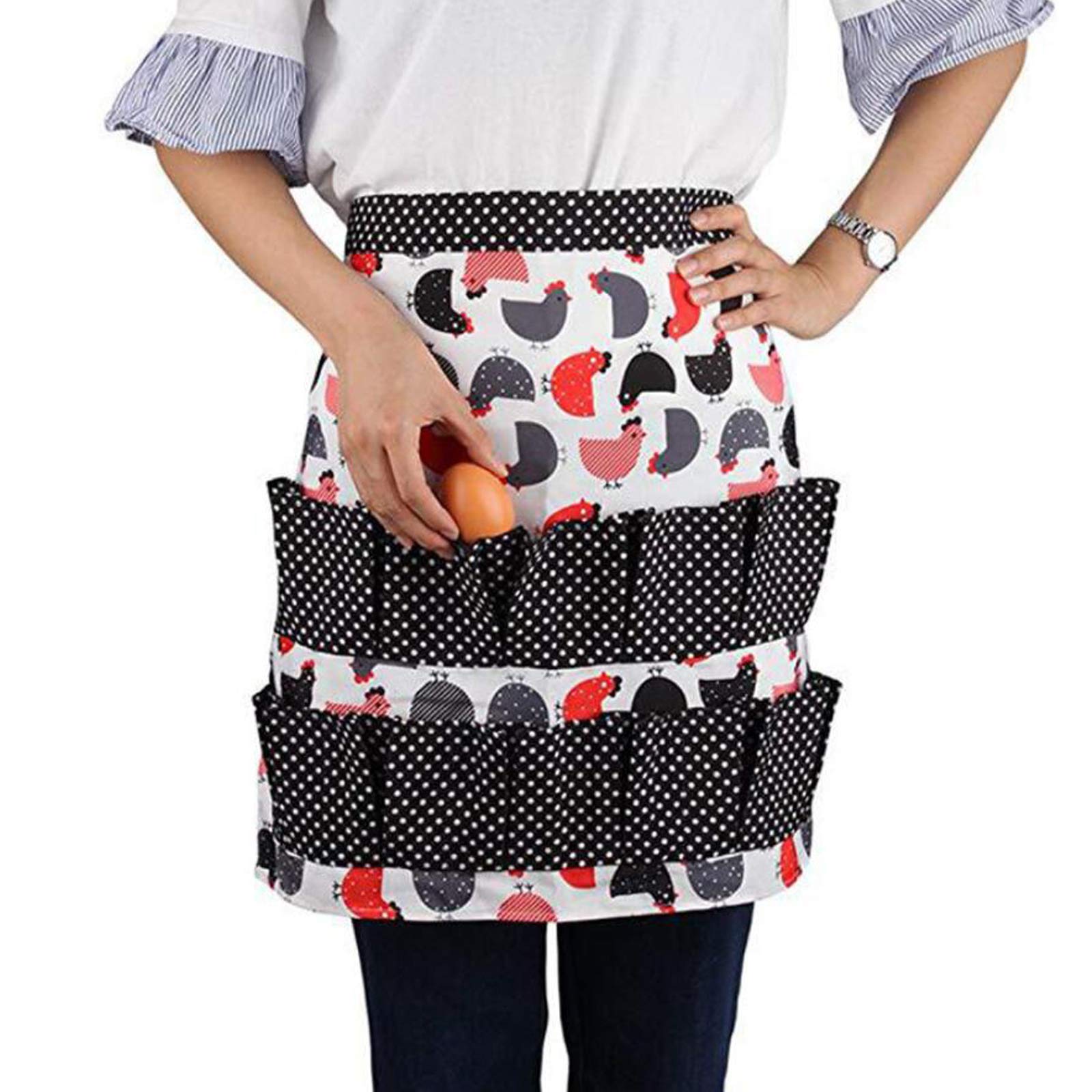 Sefiron SEIFINI Chicken Egg Collecting Apron,12 Deep Pockets Hen Duck Goose Eggs Holder Aprons