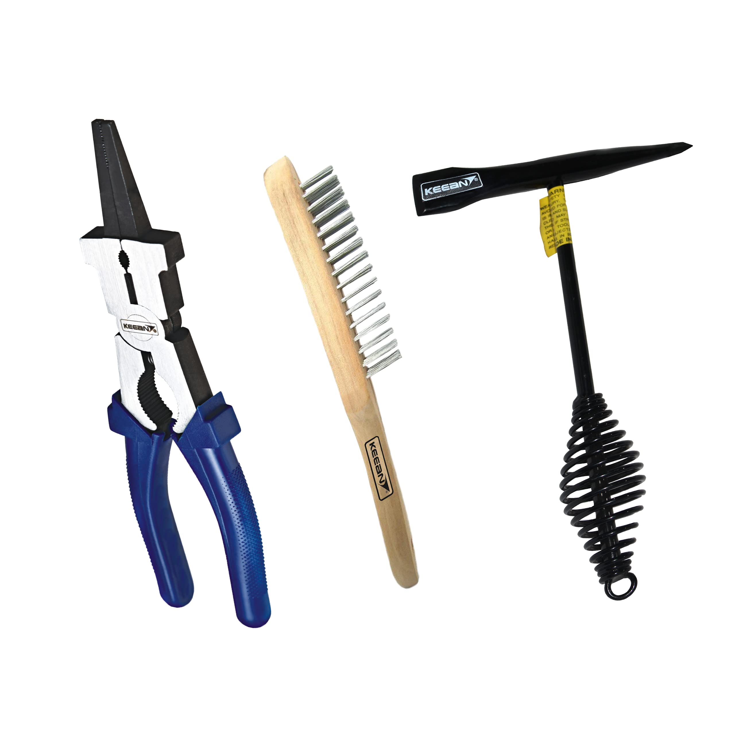 KEEAN Welding Tools, MIG Welding Pliers Multi-function 8" Anti-Rust MIG Pliers with High Carbon Steel Welding Chipping Hammer, Wire Brush