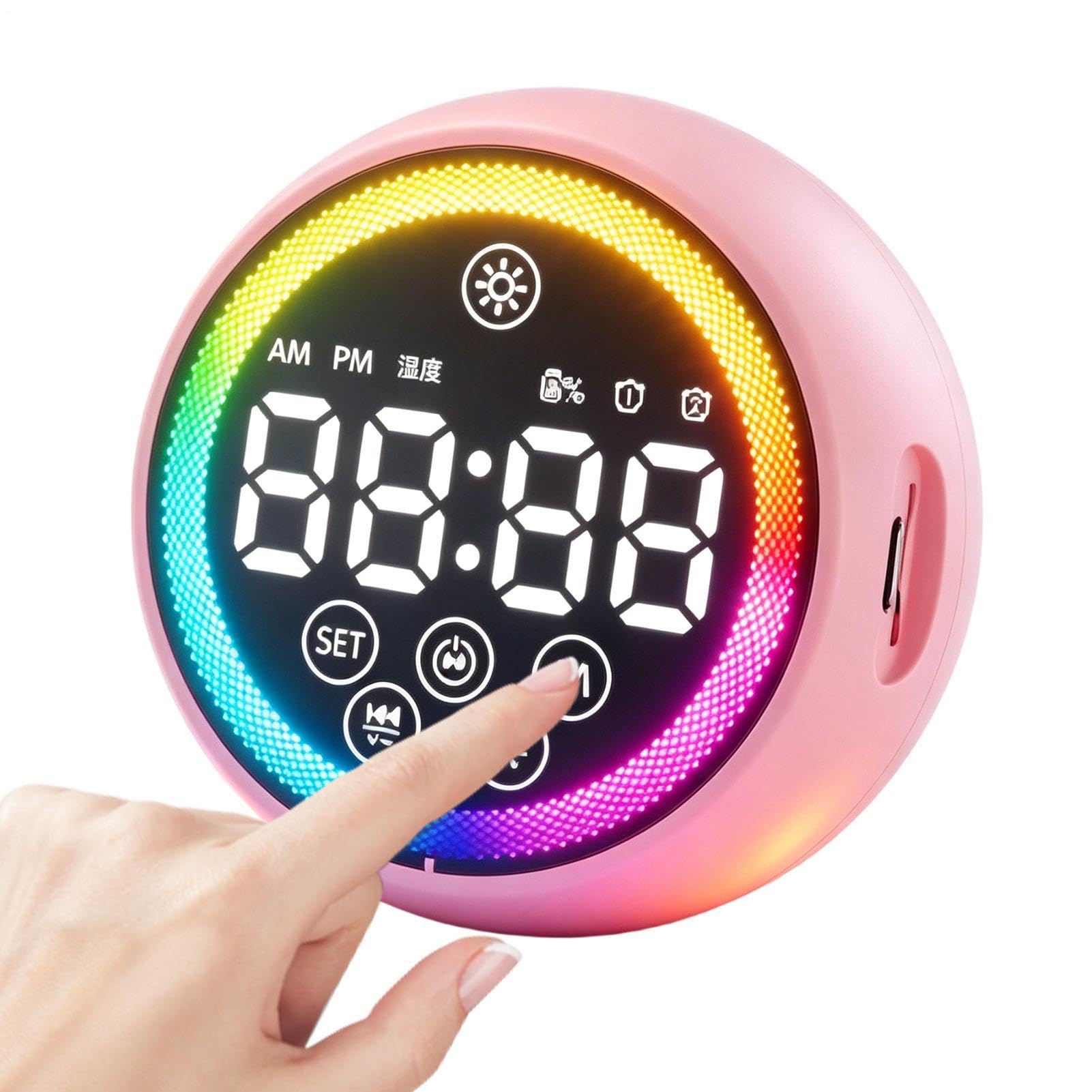 Reloj despertador con luz nocturna RGB para evitar pantallas en el dormitorio