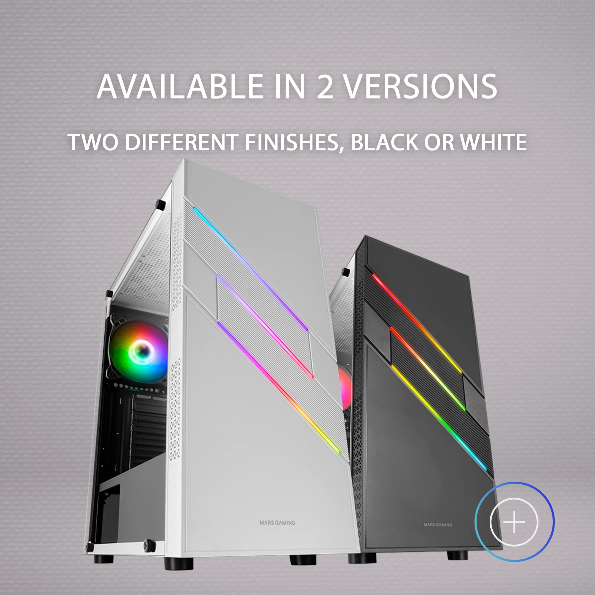 Mars Gaming MC-3TCORELCD Caja Gaming ATX, Pantalla IPS 7,2” Personalizable, Triple Cristal Templado Extraíble, Estructura Doble Cámara Lateral, Soporte de Refrigeración Líquida hasta 360mm, Blanco — view 81