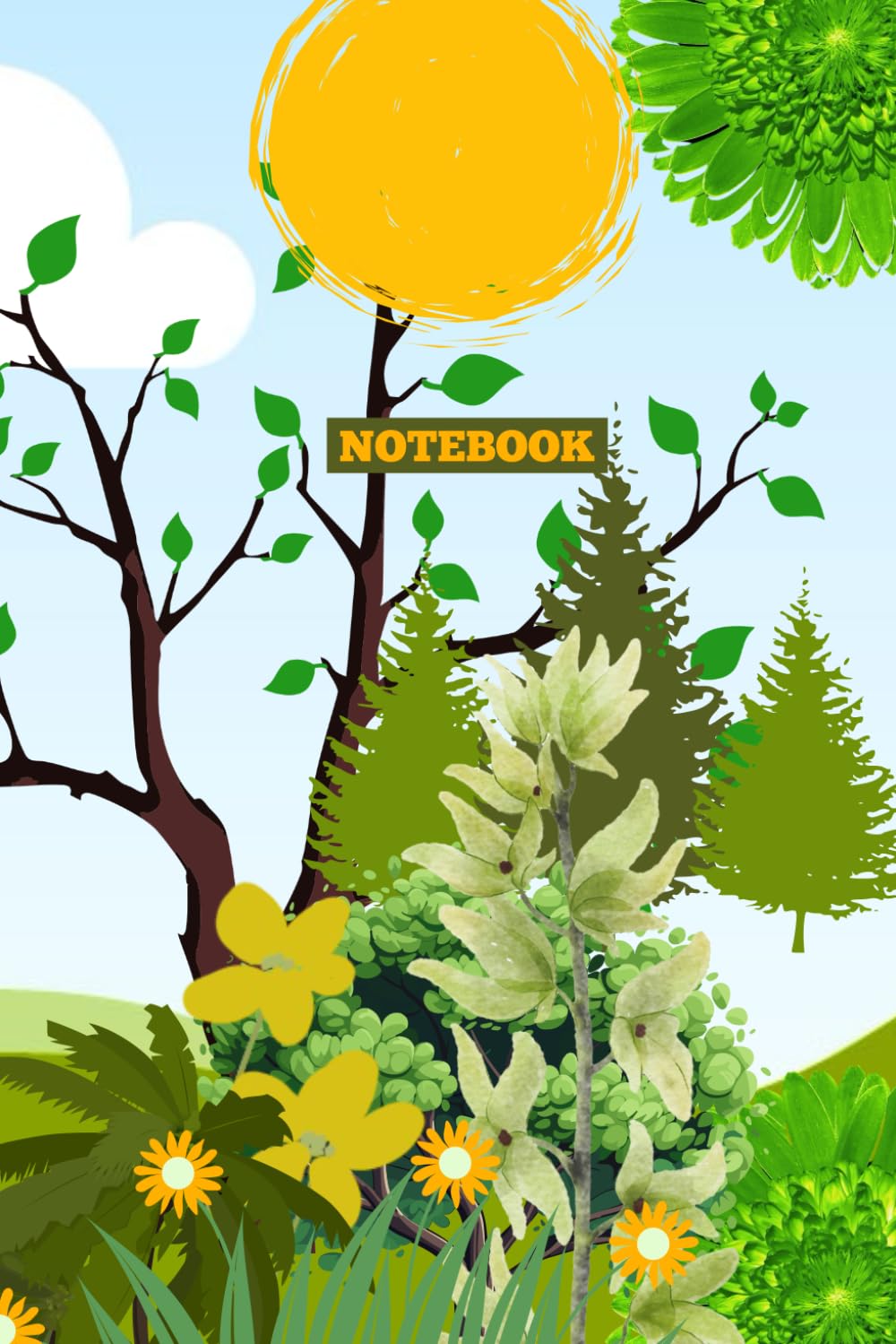 Colorful Sun Forest Notebook: For School and work