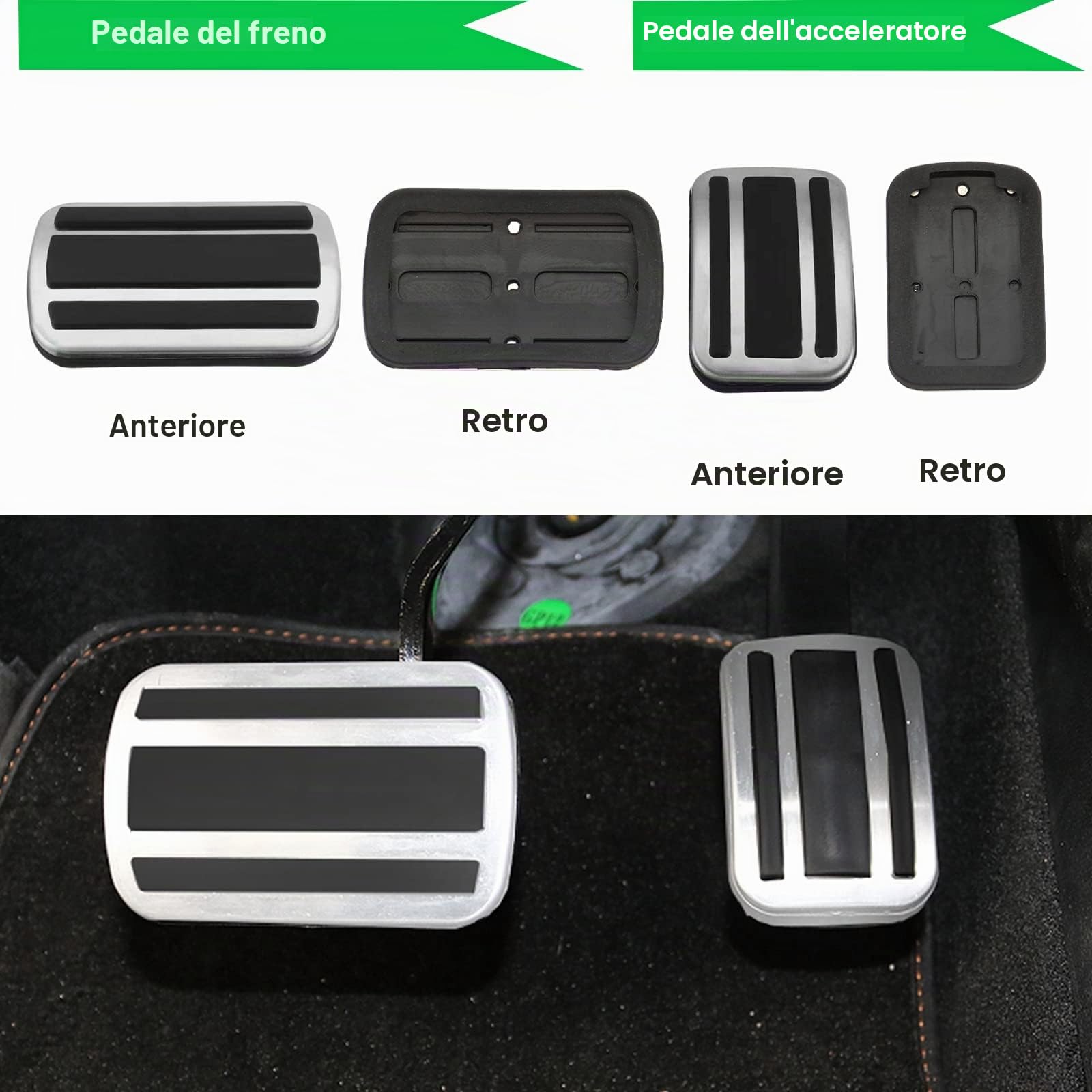 GAFAT Peugeot 308 508 SW GT Facelift 2014–2025 2026 Pedali Ibridi per Gas e Freni, Peugeot 508 Copri Pedali, Piastra di Copertura per Pedali, Poggiapiedi, Peugeot 308 Accessori [Cambio Automatico]