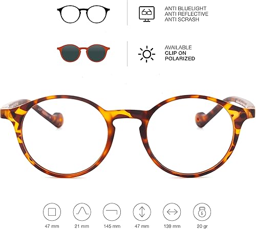 Miniatura 4 de lentes de lectura para presbicia para lectores anti luz azul para hombre y mujer. Toque de goma, patillas flexibles y lentes antirreflectantes.