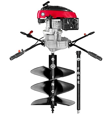 DVI 196CC Heavy Duty Earth Auger Machine with 4 Stroke Petrol Engine for Fencing, Plantation & Digging Holes | 196CC Earth Auger Can Dig Holes in Every Type of Soil (with 20