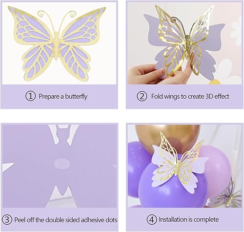 Miniatura 9 de Kit de guirnalda de globos morados, arco oscuro y dorado, lavanda, decoración de luz para bebé, niña, princesa, fiesta, cumpleaños