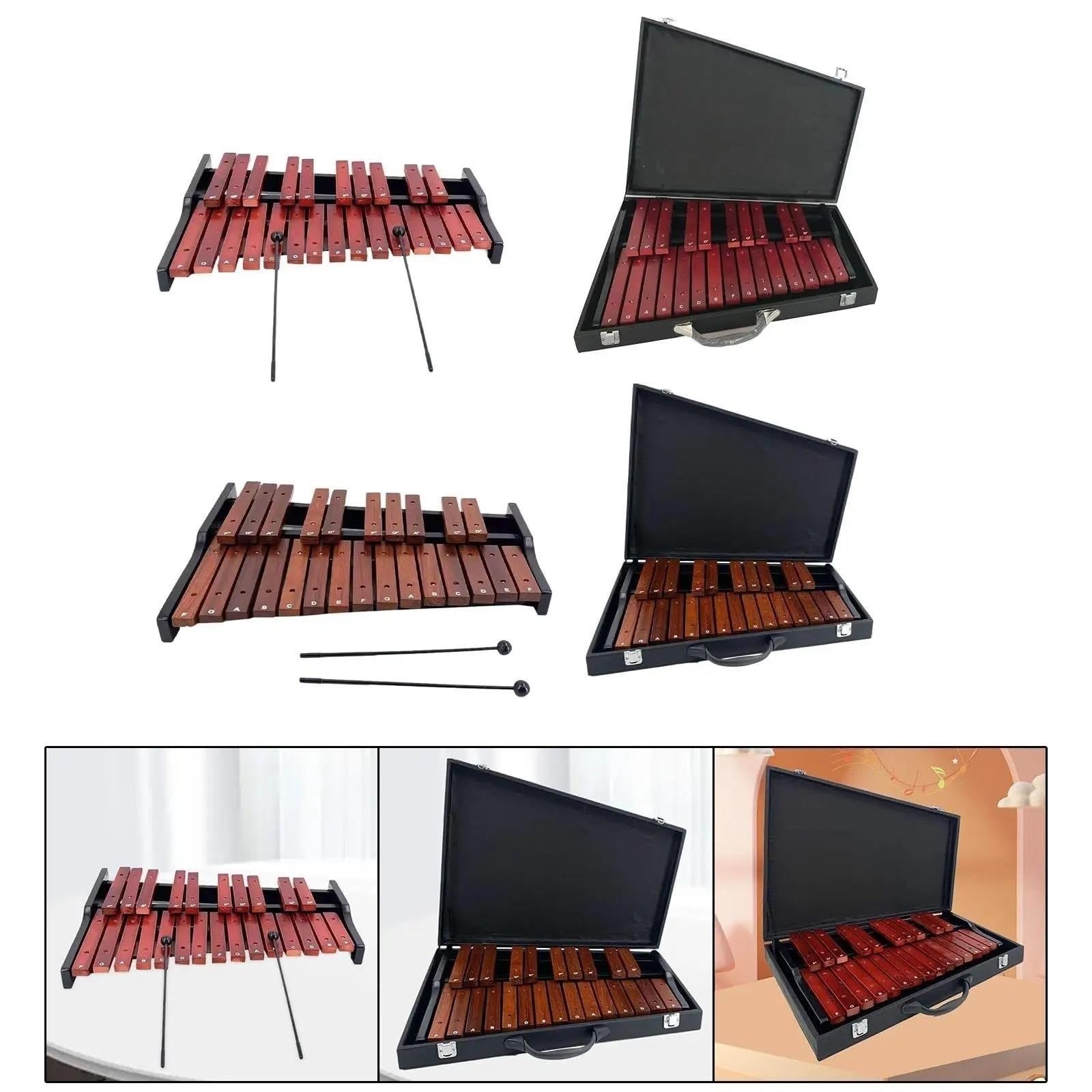 Xylophon-Instrument Für Erwachsene Anfängerinstrument 25-Noten-Xylophon Aus Holz Für Musikunterricht Live-Konzert(D case)