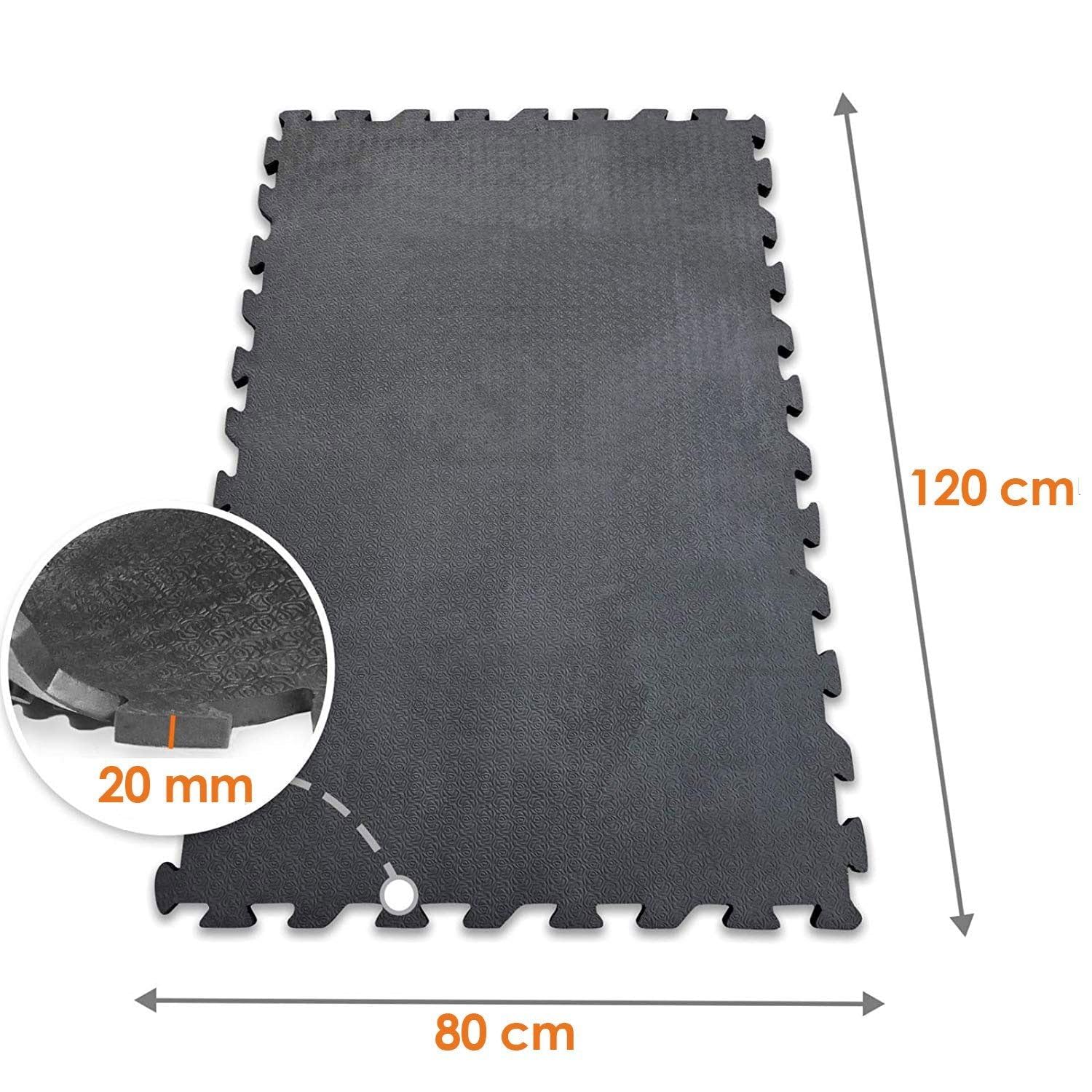 Floordirekt Stallmatte aus Gummi - 120 x 80 cm - Stallboden Puzzlesystem - rutschfest & gelenkschonend - 20 mm Stärke (Lagama)