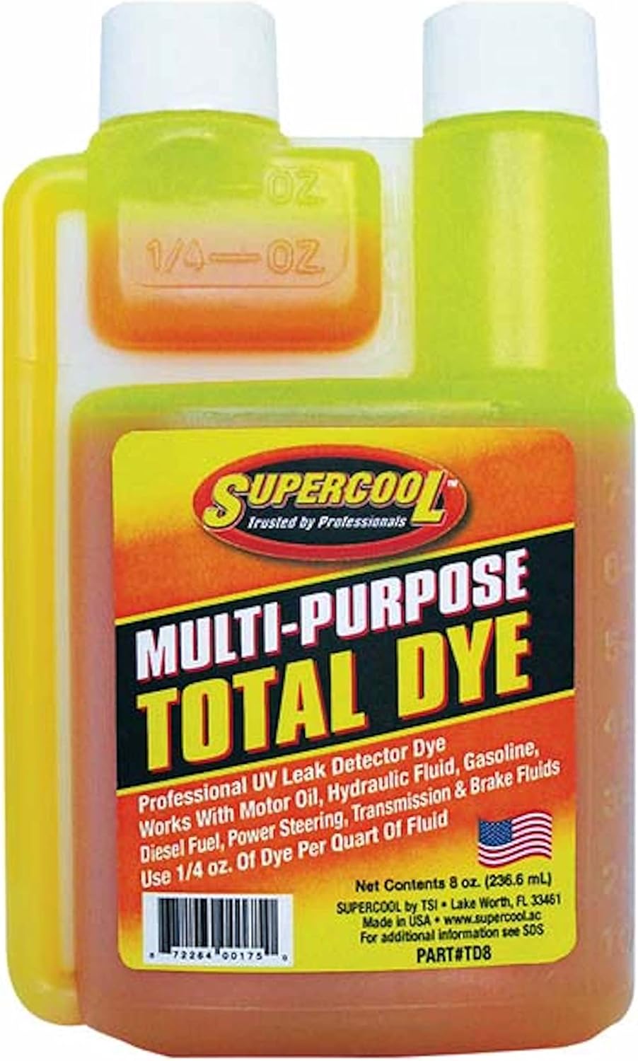 UV Fluid Leak Detection Dye, 8 Oz 8-Ounce Bottle