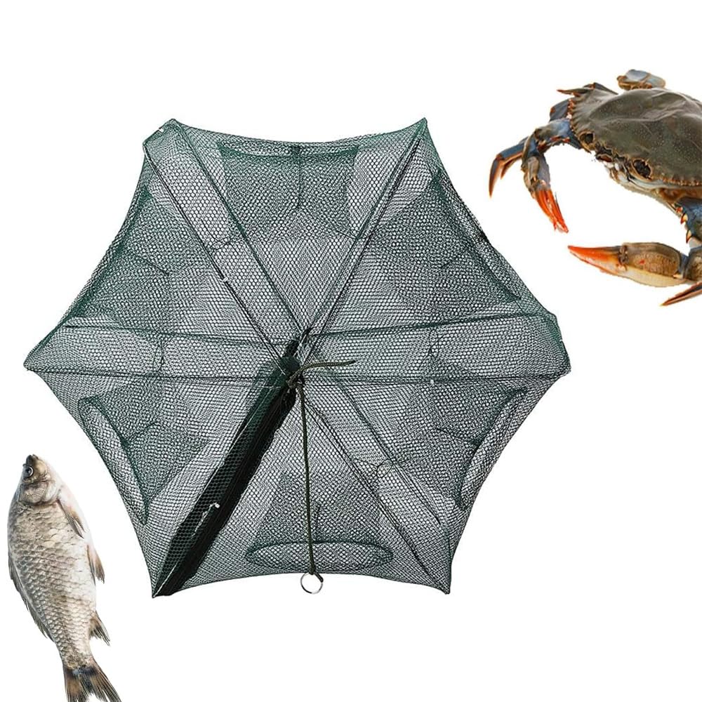 Red de Pesca Plegable de 6 Agujeros para Peces, Gambas y Cangrejos