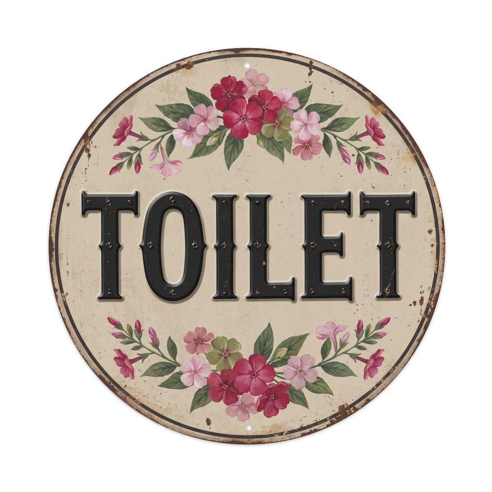 Okahys 8X8inch(20X20cm) Toilet(Wc) Signage Phlox Vintage Metal Tin Sign