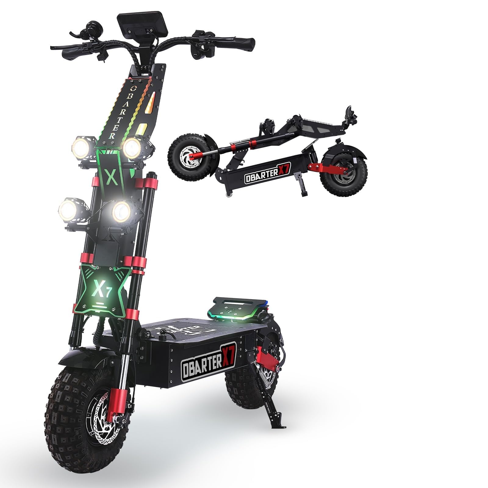 8000W Dual Motor Electric Scooter for Adults - 56MPH High Speed 90-Mile Range 14 All-Terrain Tires 60V 40Ah
