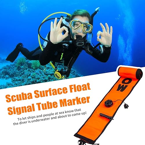 Miniatura 4 de Boya marcador de superficie SMB, tubo de señal de buceo inflable de alta visibilidad con tira reflectante, superficie de salchicha de seguridad,