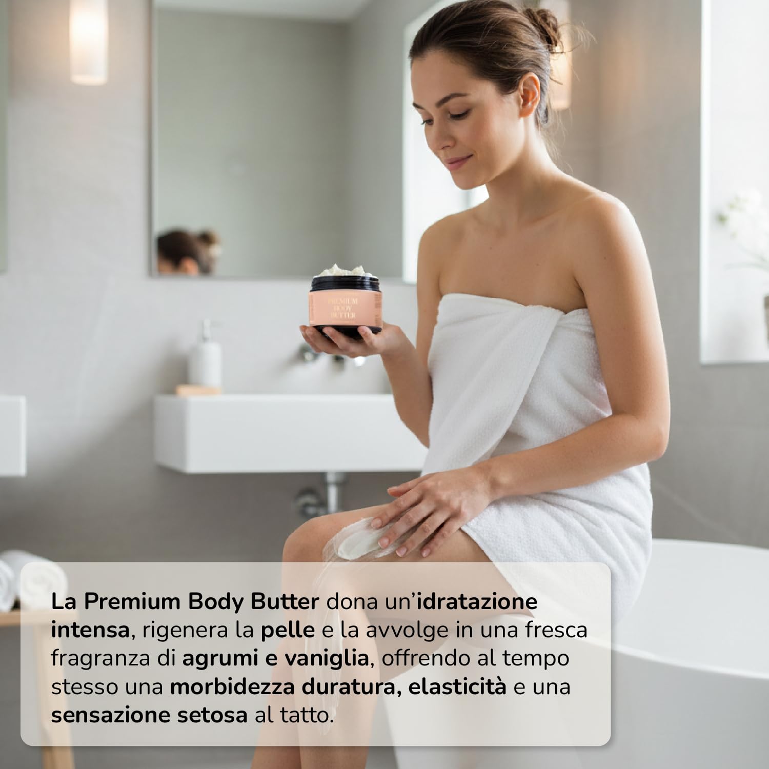 Active Luxe Premium Body Butter – Burro Corpo Idratante, 200ml | Olio di Cocco, Burro di Karitè & Olio di Mandorla, Profumato Arancia & Vaniglia