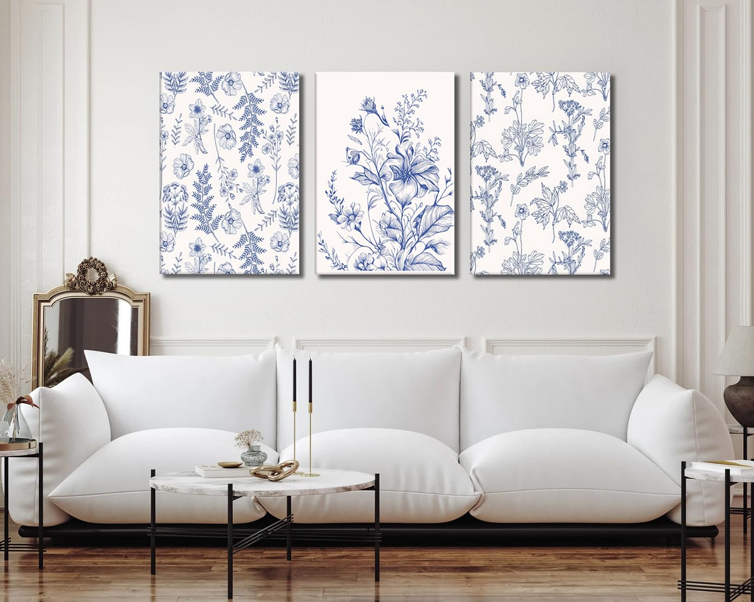 floral art✼•• Crystal Art Gallery Blue Floral Framed Wall Decor 20x20 for