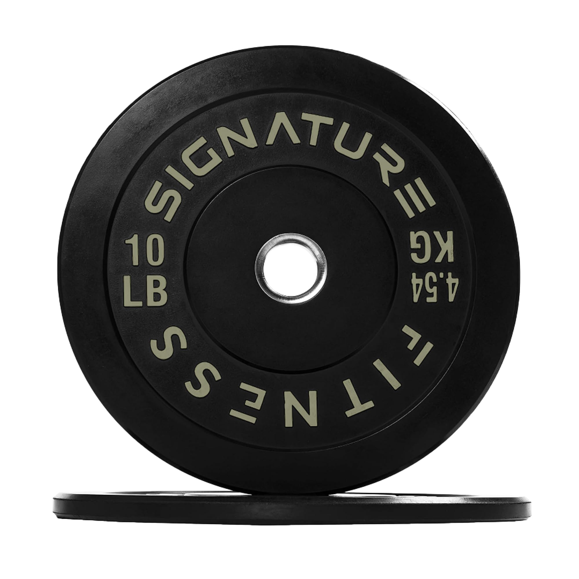 Fitvids 2" Olympic Bumper Plate Weight Plates with Steel Hub, 10LB, Pair, Black, Updated