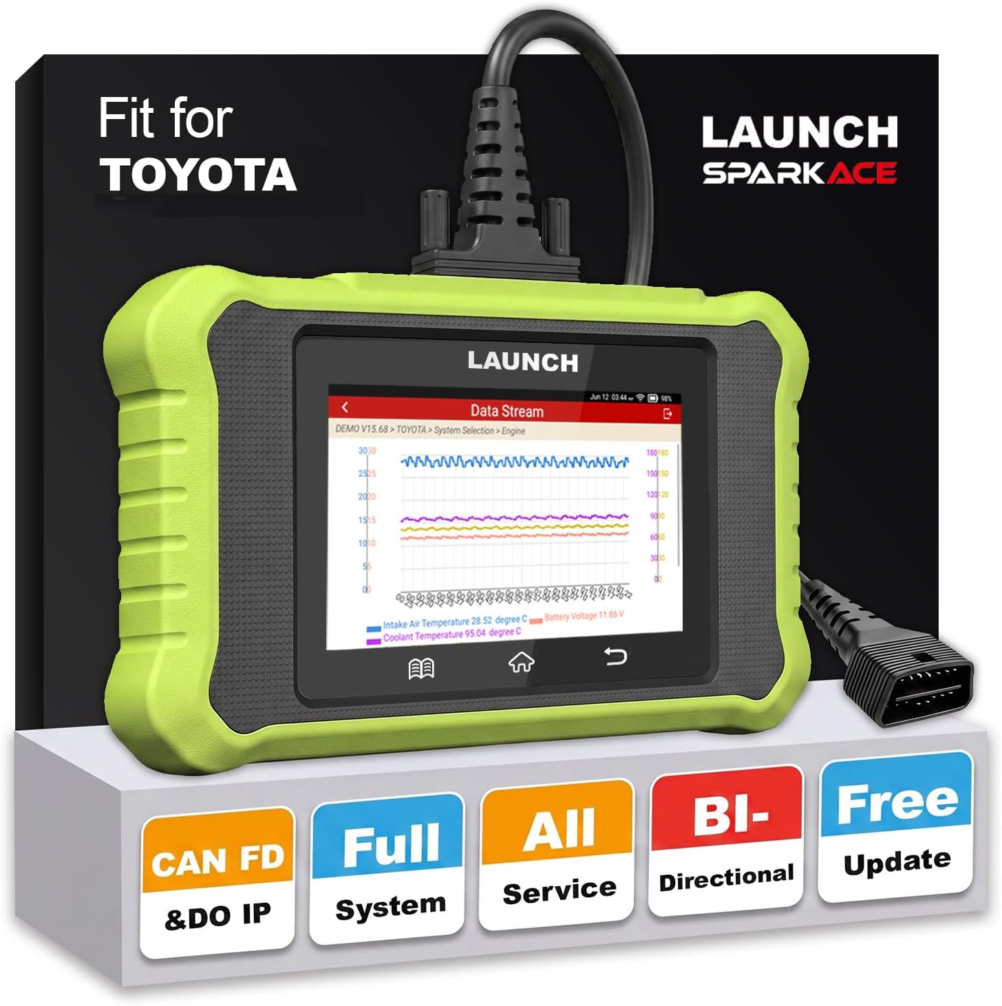LAUNCH Creader Elite X500 OBD2 Scanner for Toyota Bi-Directional Scan Tool