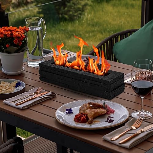 Miniatura 2 de Hoguera de mesa para interiores, mini hormigón de escritorio de 16 pulgadas, cuenco de fogata portátil personal con palos, sin humo, limpio para