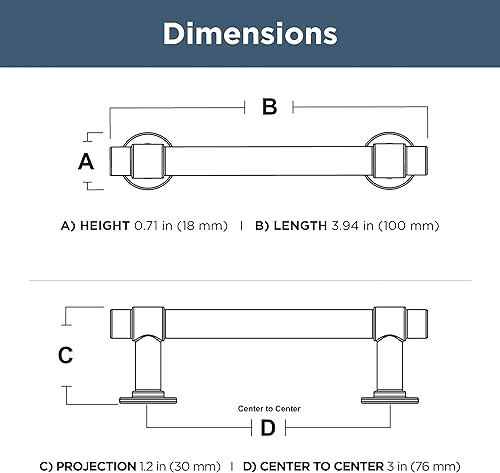 Vista 72 de Franklin Brass – P29520Z-CZ-B barra recta de 3 pulgadas para gabinete Plateado (Heirloom Silver)