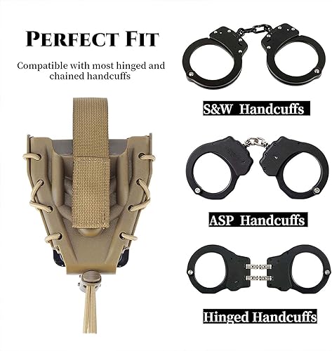 Miniatura 10 de Funda doble para esposas, funda para esposas, bolsa de puño superior abierta para cinturón de serviciochaleco táctico