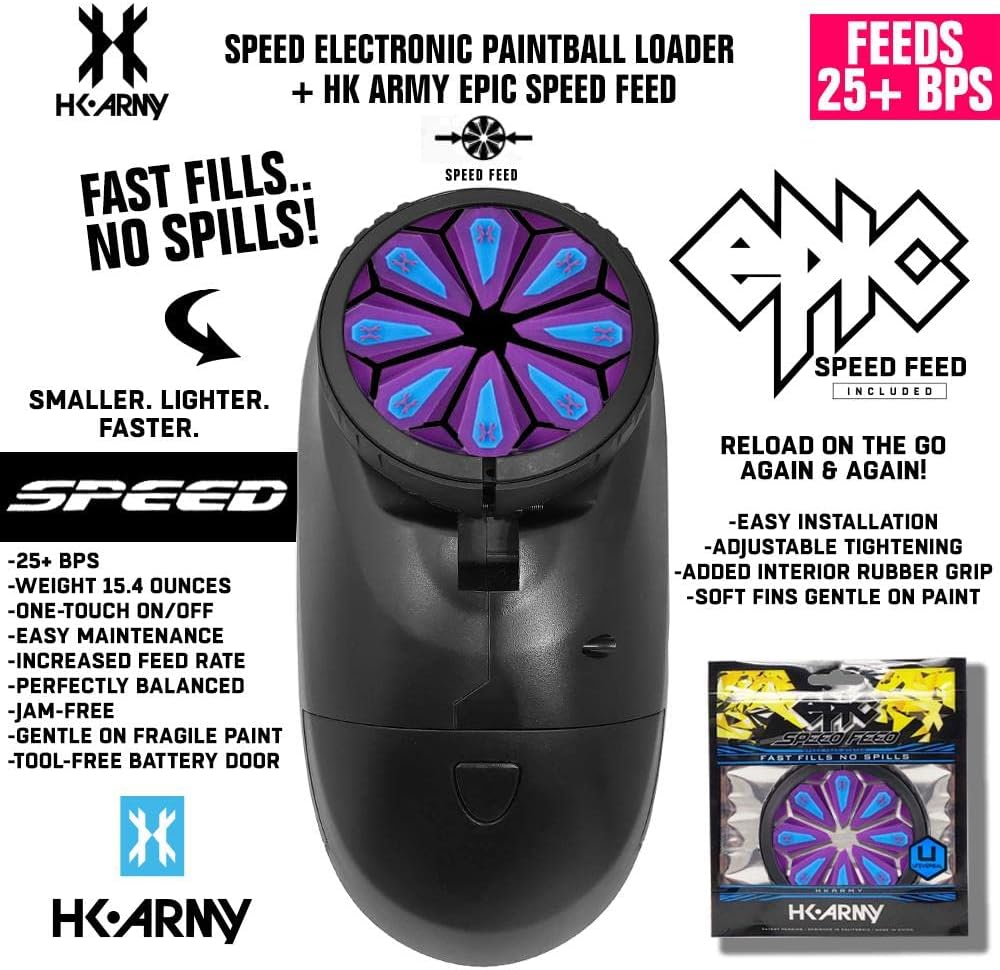 HK Army Speed Electronic Paintball Loader with Epic Speed Feed - Arctic