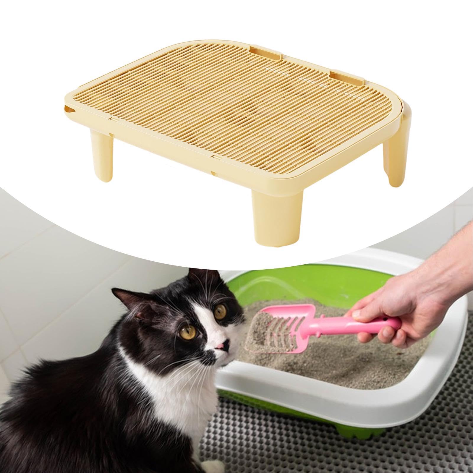 Katzenstreu Rampe, Katzenstreu Stufe, Wiederverwendbare, Tragbare Katzenstreu Auffangmatte, Katzenstreu Auffangbehälter für Toilette, Schlafzimmer, Wo, Gelb