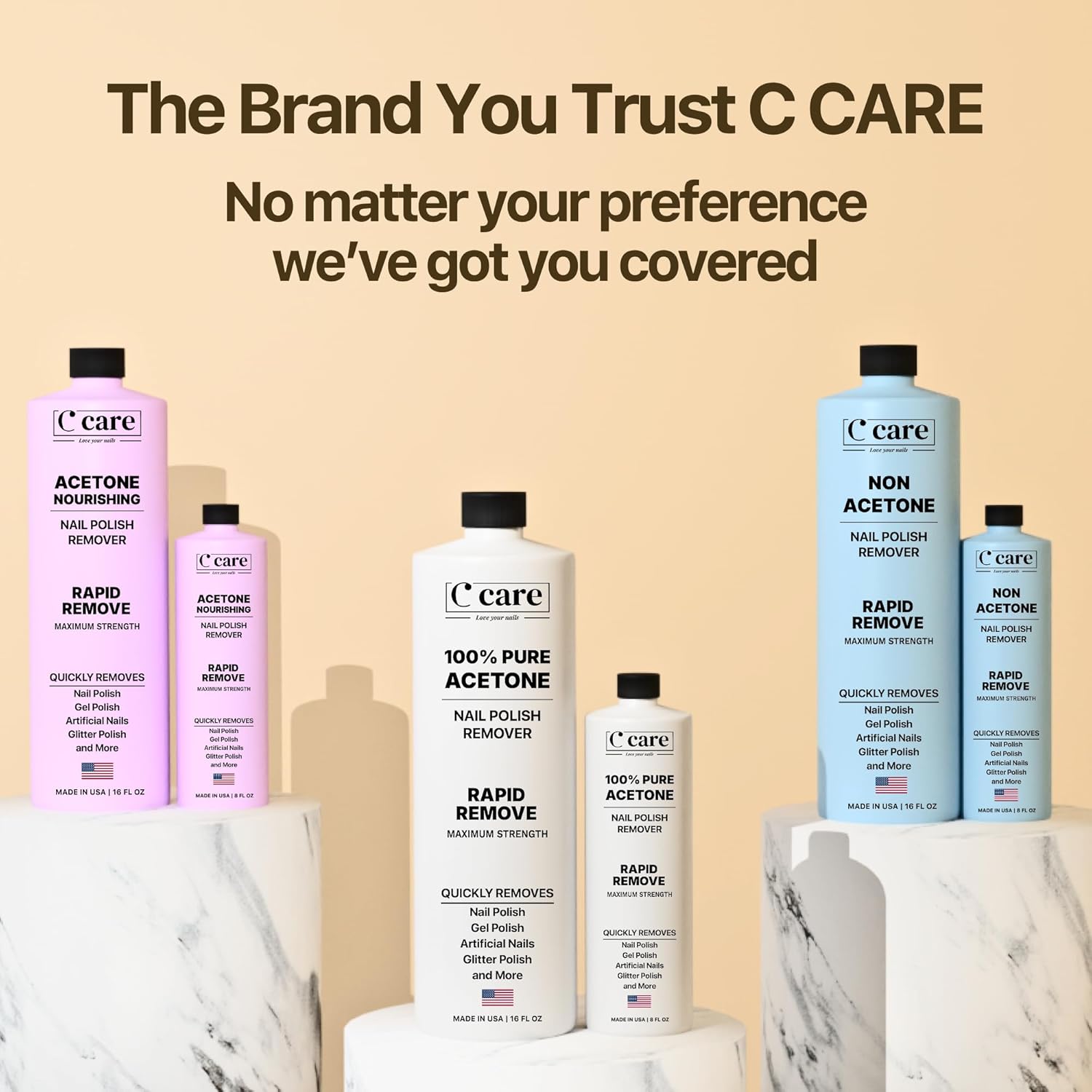 Nourishing Acetone Nail Polish Remover | Professional Quality | Rapidly Removes Natural, Natural, Gel, Acrylic, and Glitter Nails | 16 Fl oz