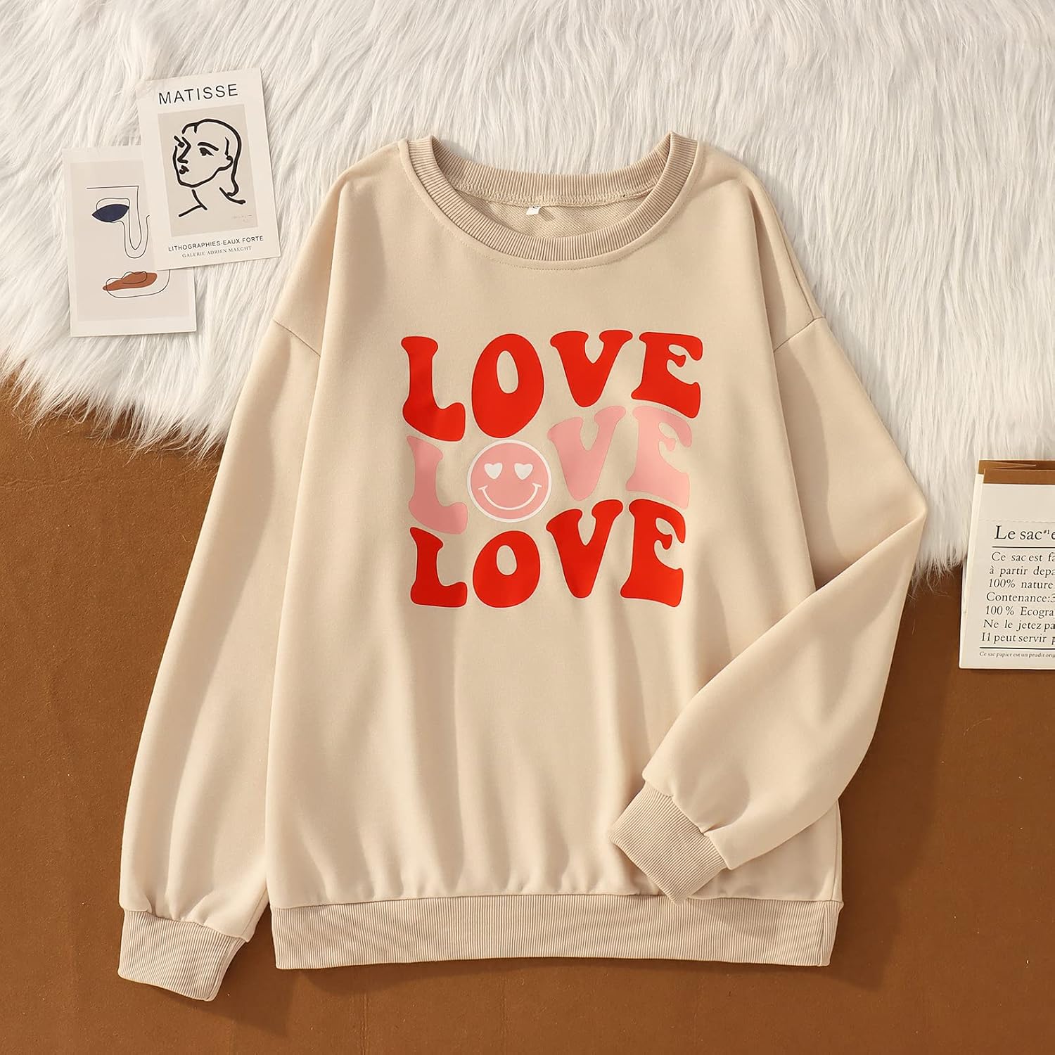 CM C&M WODRO Women Love Sweatshirt Valentines Shirts Funny Graphic Casual Crewneck Pullover Lightweight Tops Blouse - Image 4