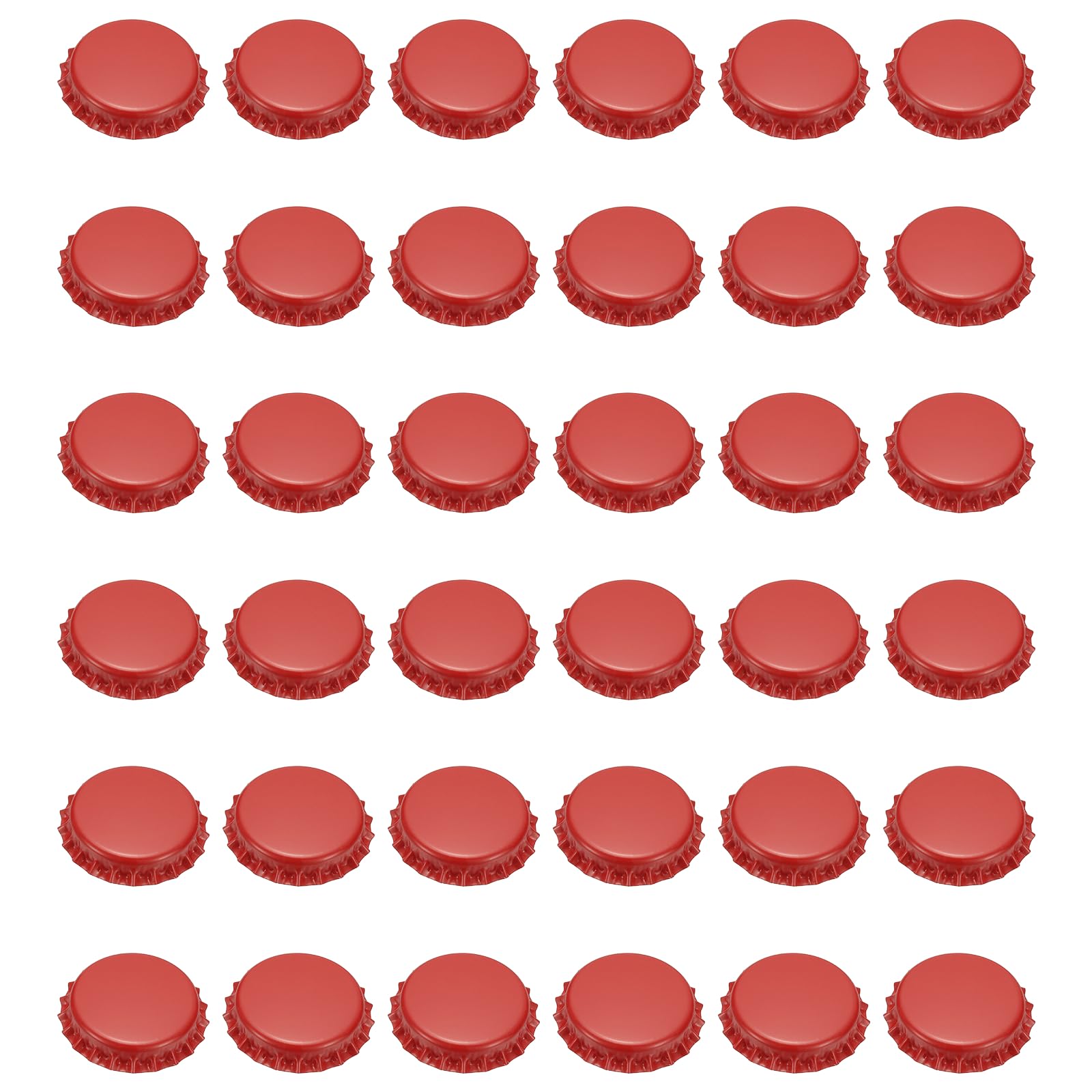sourcing map 108 Pcs Oxygen Absorbing Beer Bottle Caps, 32mm Pry Off Bulk Crown Caps Bottle Toppers for Soda Beer Wine Glass Bottles Home Brewing DIY Pendants or Craft Scrapbooks, Red