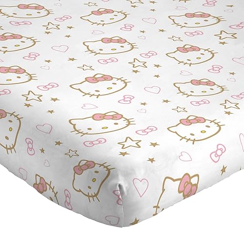 Miniatura 2 de Jay Franco Hello Kitty - Juego de sábanas tamaño Queen, juego de ropa de cama súper suave de 4 piezas con estrellas y corazones, sábanas de