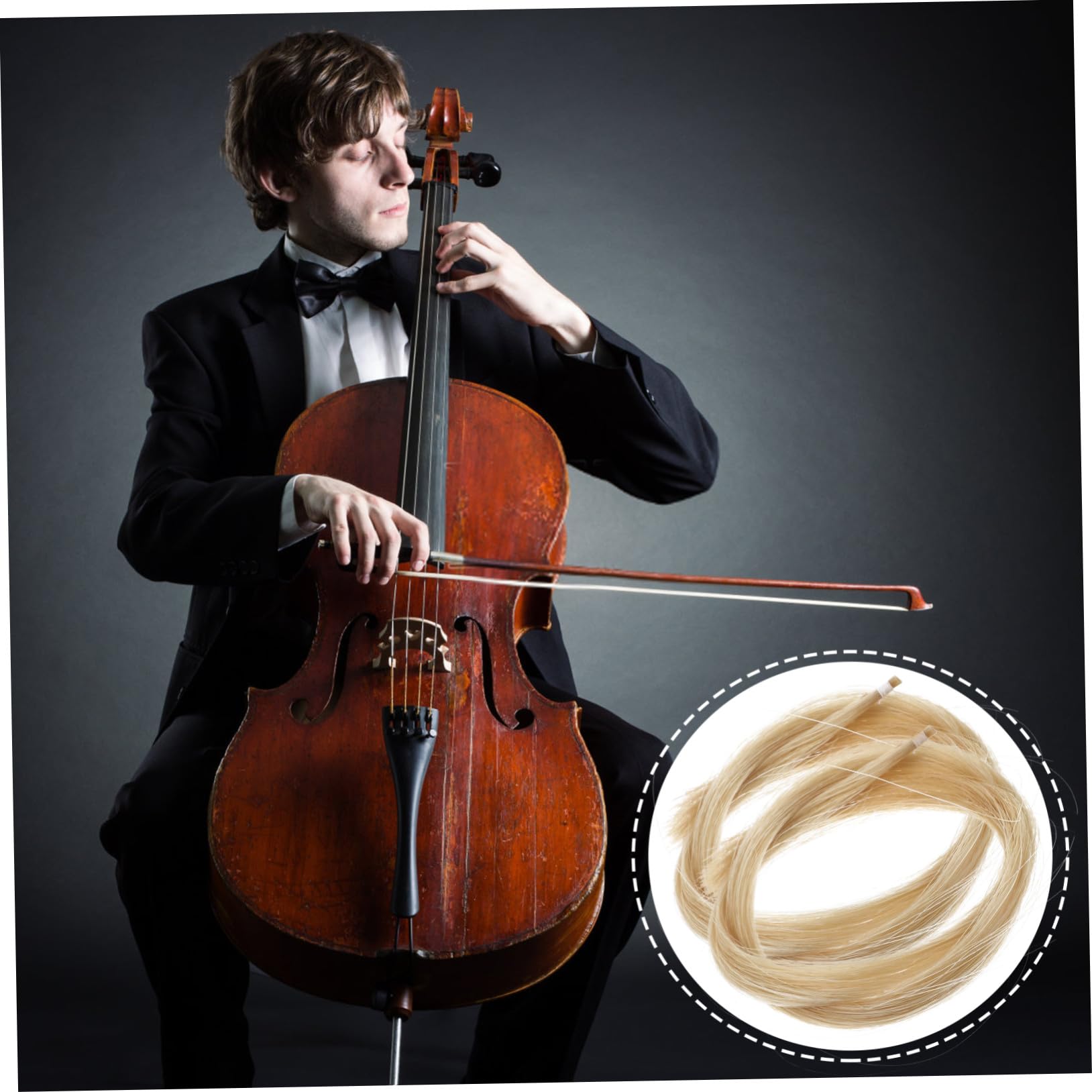 Amazon | LRXIYODE バイオリンの弓の馬毛 2ハンクス交換用弓毛