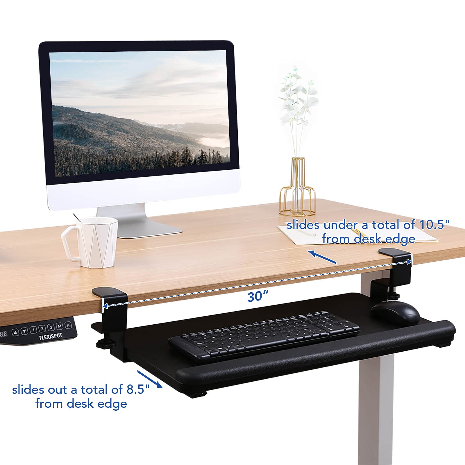 Buy FlexiSpot Large Keyboard Tray Under Desk Ergonomic 25”x 12” C Clamp