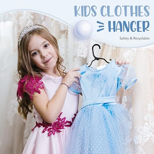 Miniatura 2 de HOUSE DAY Perchas de plástico para bebé, paquete de 60, perchas de plástico duradero para ropa de bebé, perchas delgadas y compactas para niños,