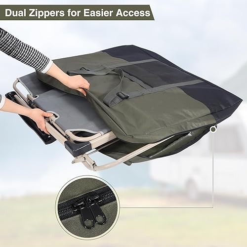 Miniatura 7 de REDCAMP Bolsa de almacenamiento de mesa plegable, bolsa de transporte impermeable con asas para mesa plegable de picnic, camping, tarjetas, verde,