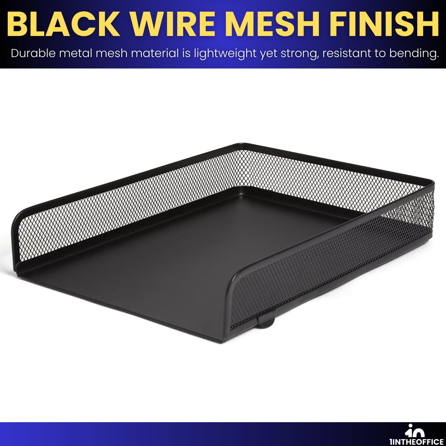 1 Intheoffice Desk Tray, Front Load Letter Tray, impilabile, confezione da 2