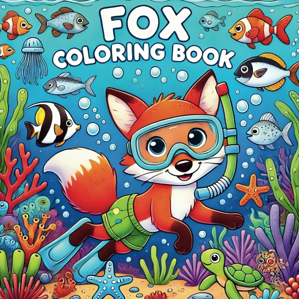 Fox Coloring Book: Educational Activity Wildlife Coloring Book with Fun Facts About Foxes, and Interactive Pages Featuring Foxes and Other Woodland Creatures