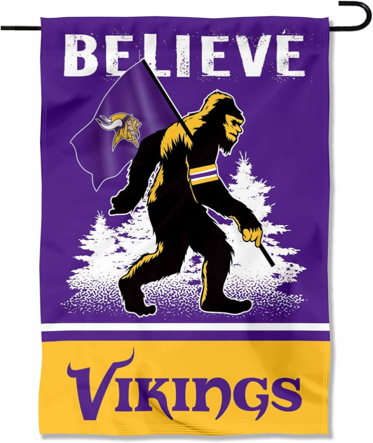 WinCraft Minnesota Vikings Bigfoot Sasquatch Believe Yard Garden Banner Flag