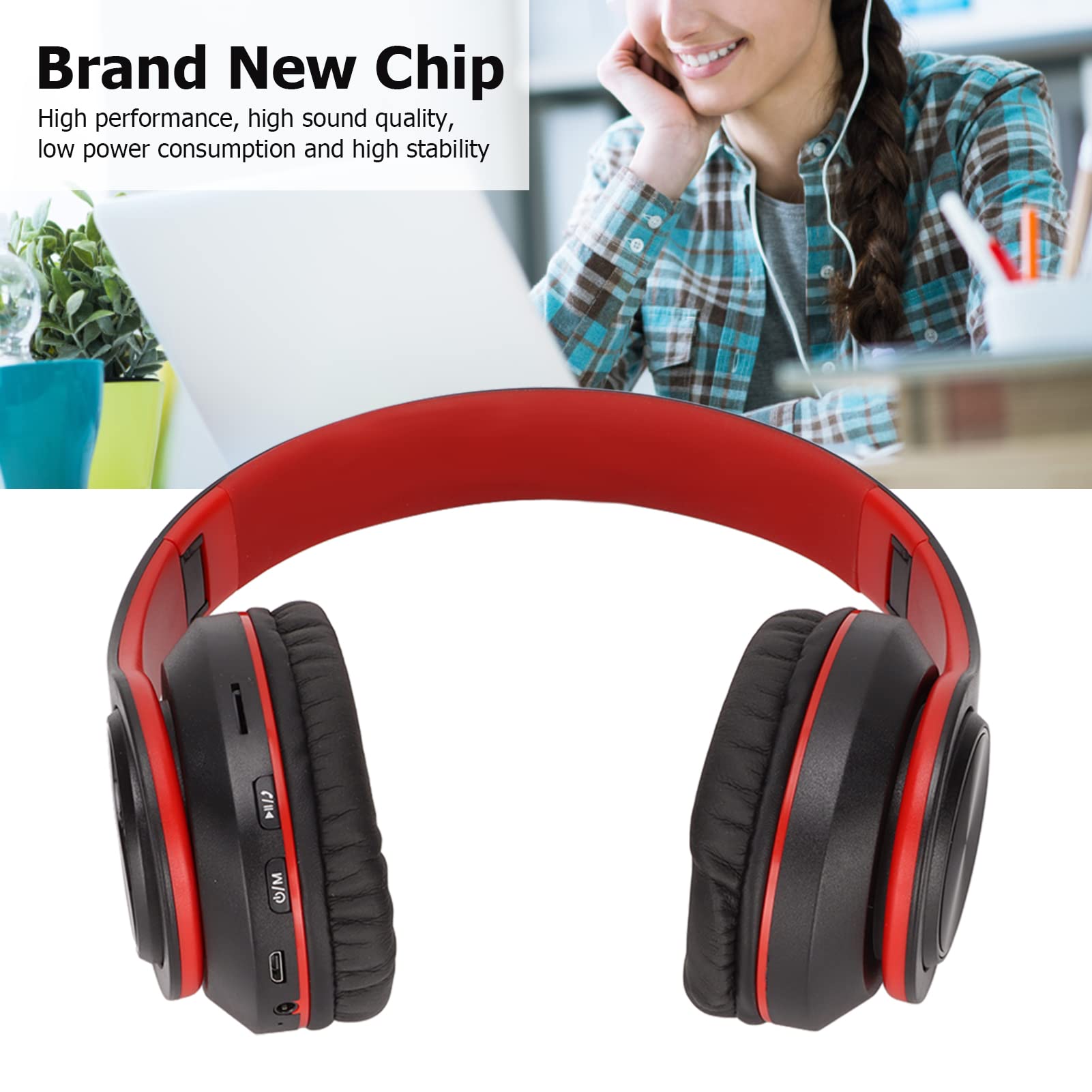 Cuffie Bluetooth Over Ear Con Cancellazione Rumore | Batteria 30h | Pieghevoli | Microfono - Foto 12