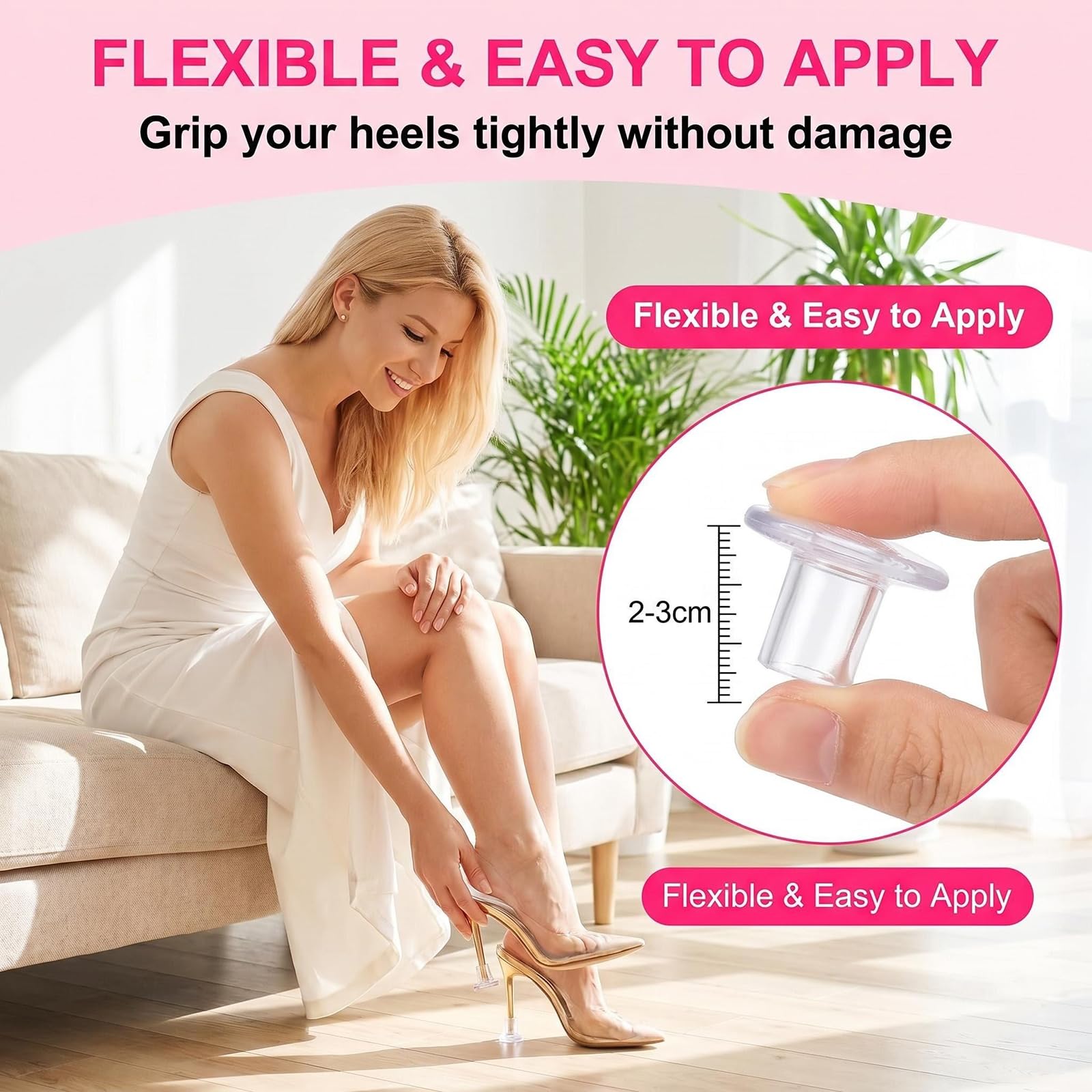 30 pares de protectores transparentes de tacón alto para zapatos, topes para caminar sobre hierba, pequeño/medio/grande