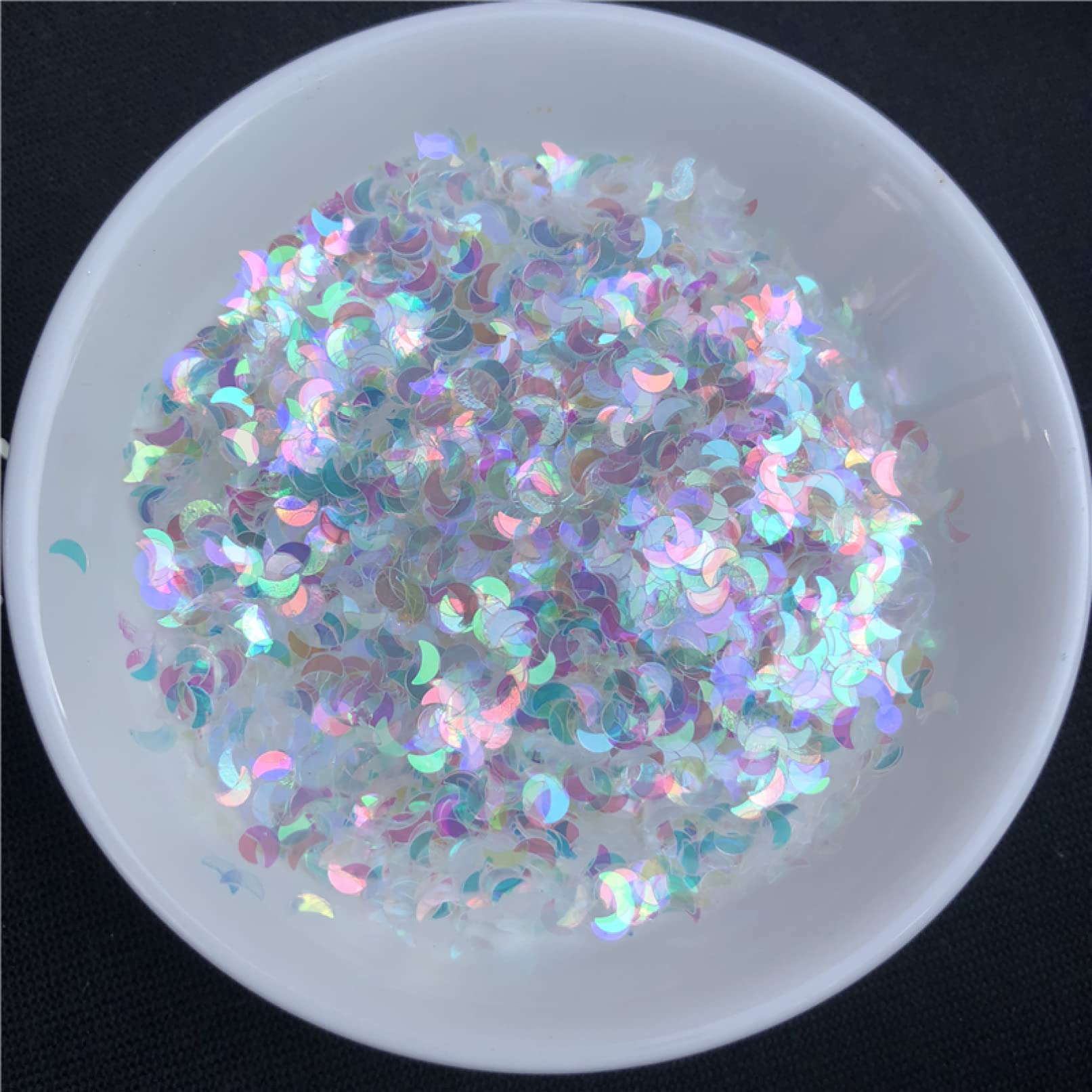 Lose Pailletten, Pailletten, 500 g/Packung, ultradünne mondförmige Pailletten for Nagelkunst, PET, bunte Pailletten, Pailletten, Hochzeit, Basteln, Dekoration, Konfetti