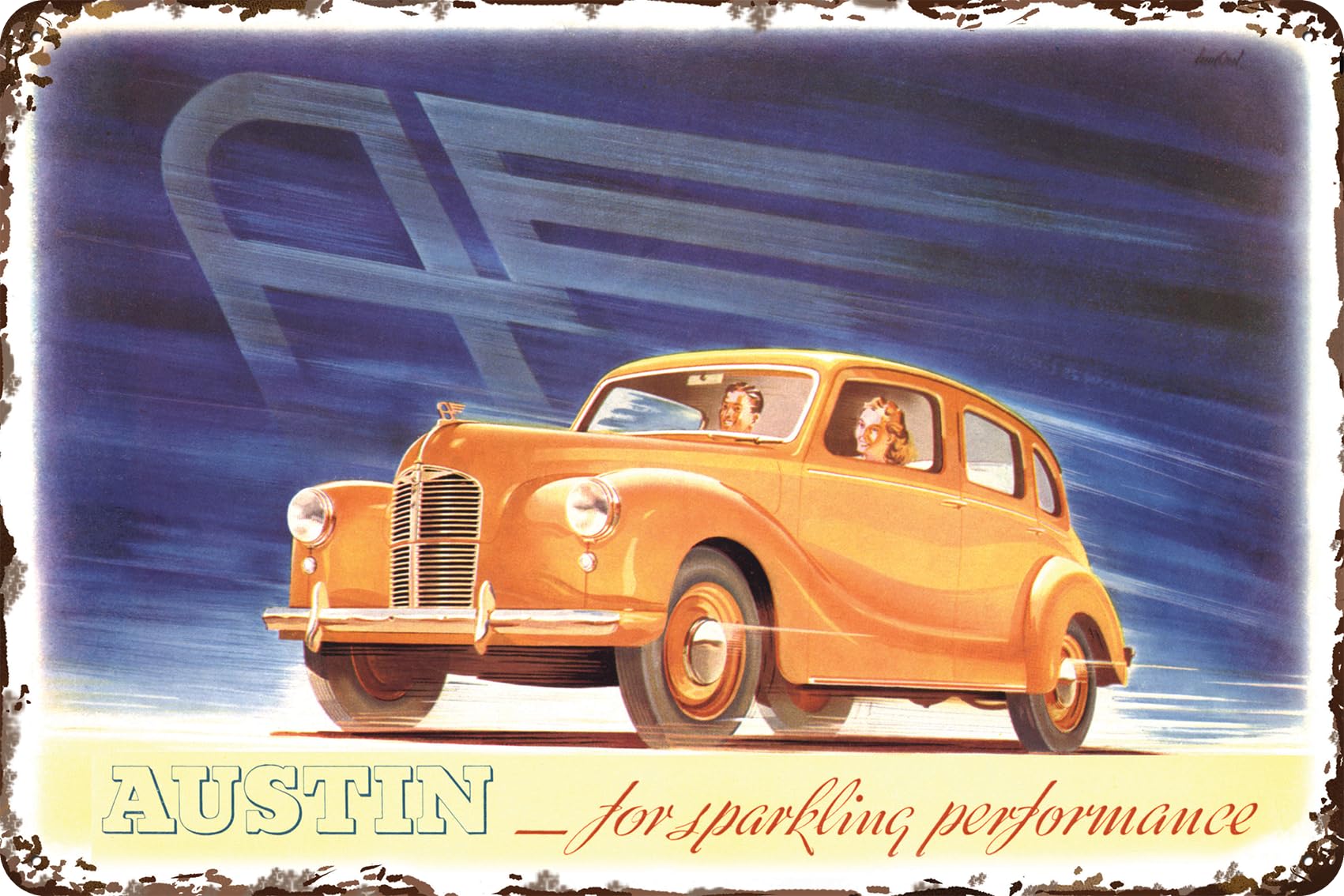 Luckylinde Performance Retro Tin Sign Suitable For Austin Oldtimer Fans And Lovers, Workshop And Garages Sign, 20 X 30 Cm
