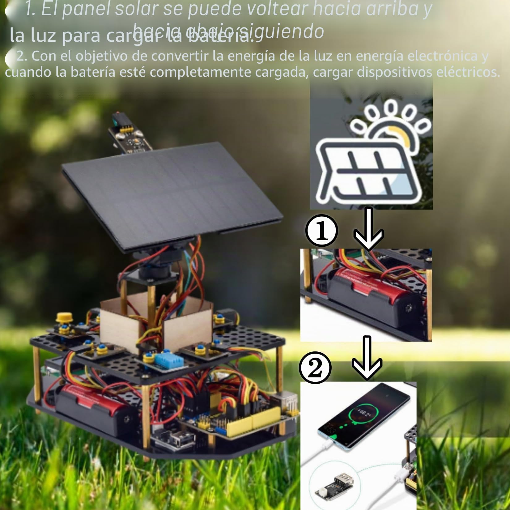 KEYESTUDIO DIY Solar Tracking Electronic Kit Compatible with Arduino with UN0 R3 microcontroller Board, Electronics Project Coding Kit Programming Gift for 14+ Teens Adults