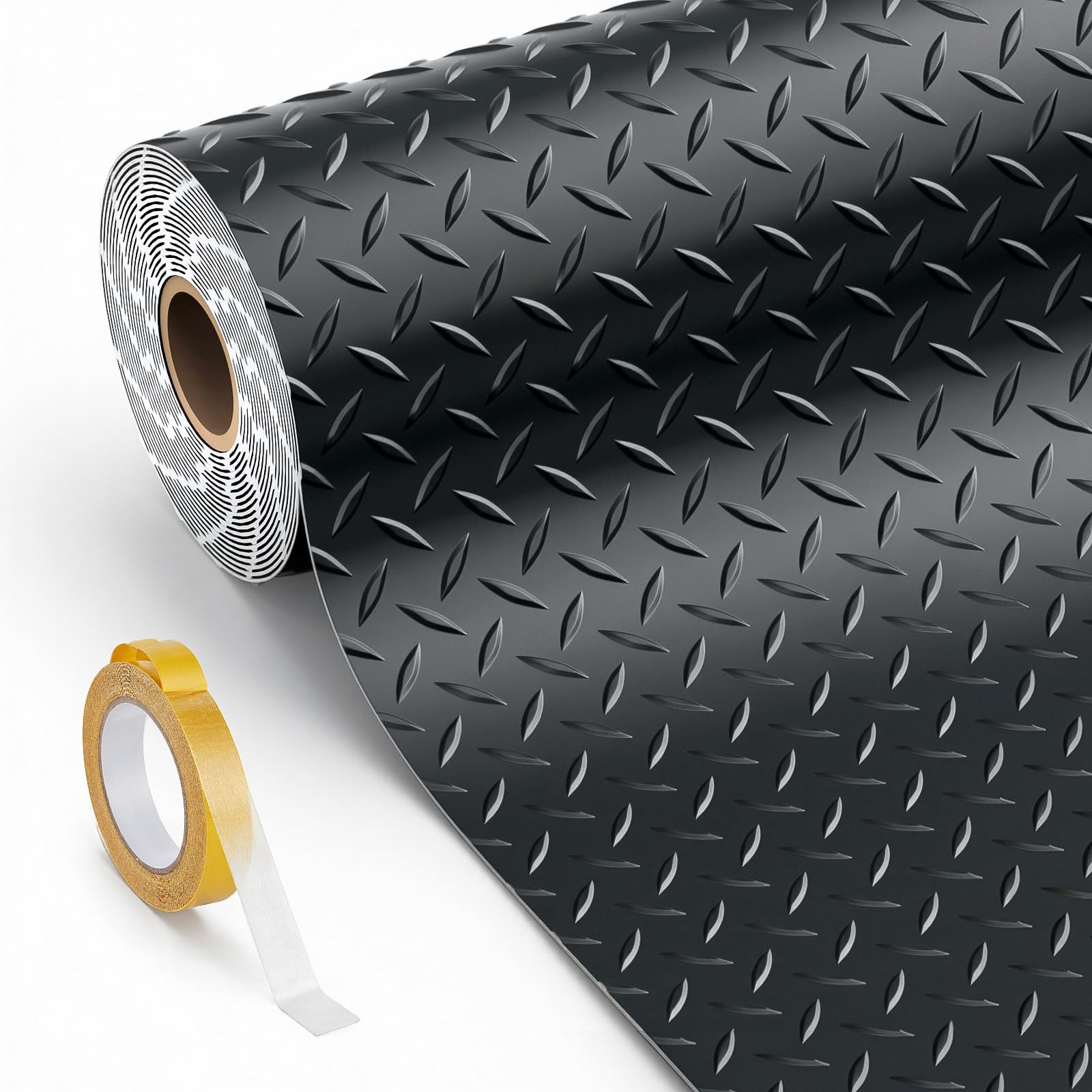 8.5x22 ft heavy duty garage floor mat, 2.8mm thickened garage flooring diamond plate rubber garage floor mats for under car, garage mat for garage, workshop, enclosed trailer