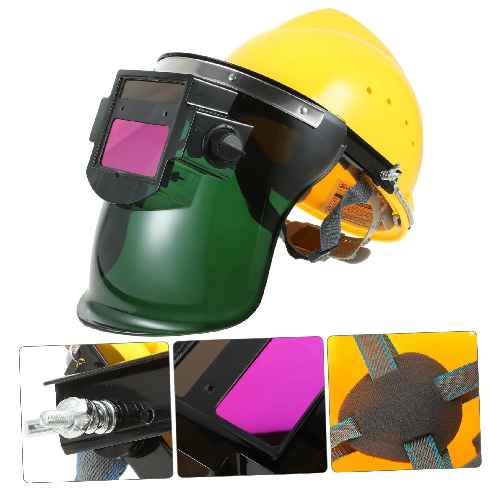 de Soldadura con Oscurecimiento Automático y Casco de Seguridad Solar Pantalla de Visual para Soldadores Rápida y Desmontable de Sombra